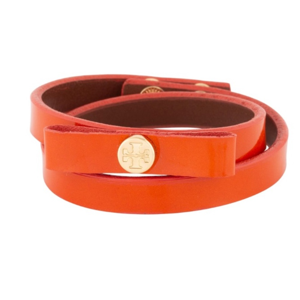 Tory Burch Patent leather Bow Double Wrap Bracelet